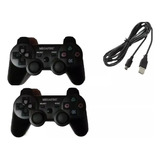 2 Control Para Ps3 Inalambrico+ 1 Cable De Carga De 3 Mts 