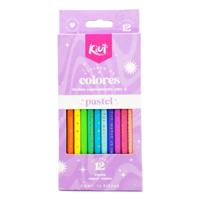Lápices de Colores Pastel Punta Súper Suave 12 Piezas Kiut | Meses sin interés