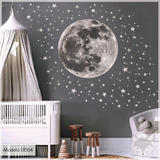 Vinilo Luna Y Estrellas Autoadhesivo Pared Infantil Dd04