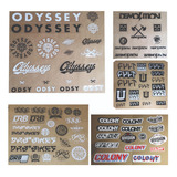 5 Cartelas De Adesivo Bike Bmx Variados Odyssey Drb Cult Etc