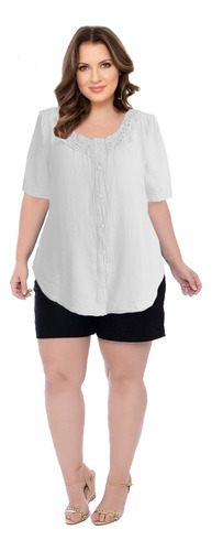 Camisa Mujer Bela Talles Xxl-xxxl-4xl Puro Algodón Mythos