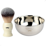 Kit De Afeitar Brocha Blanco Marfil + Vasija The Shaving Co.