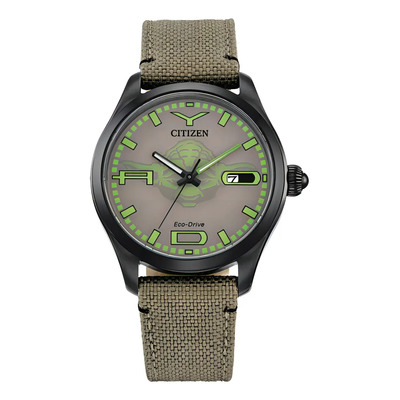 Reloj Citizen Star Wars Yoda Bm6839-06w Original Time Square Color de la correa Beige Color del bisel Beige Color del fondo Caqui\u002FVerde | Meses sin interés
