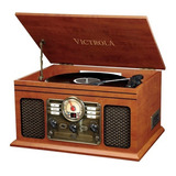 Tornamesa Victrola Vta-200b Classic Wood 6-in-1 Con Altavoces Incluidos