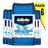 Gillette Gel Desodorante 82g X6