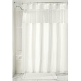 Interdesign Fabric Shower Curtain  72  X 72 , White/clear