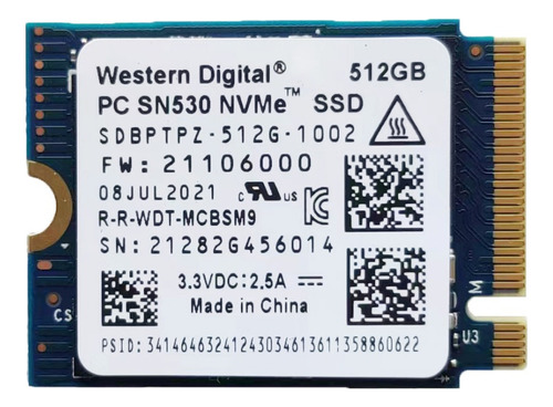 111 Unidad De Estado Sólido Ssd Wd Sn530 De 512gb M.2 2230