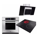 Combo Cocina Tst Horno Electrico Anafe Vitro Campana Espejo