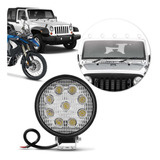 Farol Milha 9 Leds Universal Redondo 12v Moto Carro Jeep 27w