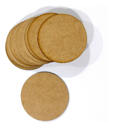 50pçs Bolachas Porta Copos Mdf Cru Com 10cm Restaurante/bar 