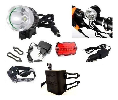 Farol Bicicleta/bike/lanterna /cabeça/cree T6 /320000 Lumens Cor Preto