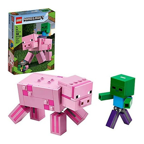   21157 Minecraft Pig Bigfig And Baby Zombie - Figura