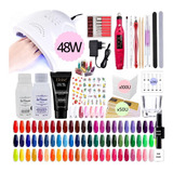 Kit Completo Cabina 48w Uñas Polygel Decoración Torno Nail