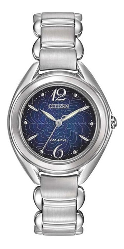 Reloj Citizen Eco-drive Fe2070-50l Plateado Azul Flores Dama