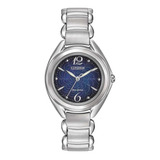 Reloj Citizen Eco-drive Fe2070-50l Plateado Azul Flores Dama