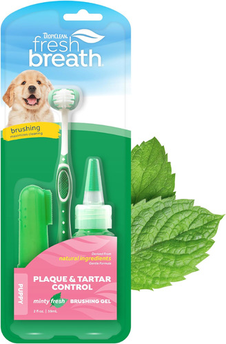 Tropiclean Fresh Breath Kit De Cuidado Bucal Para Cachorros 