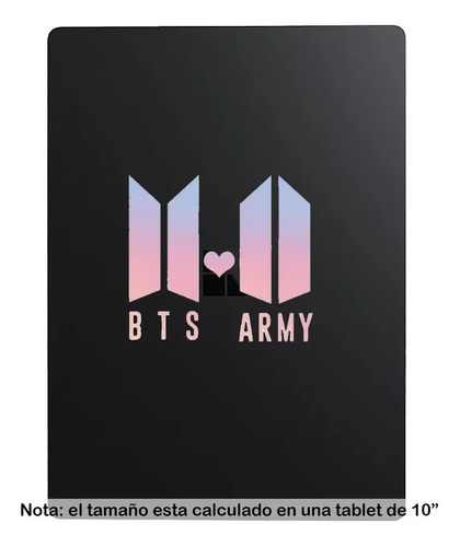 Etiqueta Sticker 10cm Bts Logo Army Corazon Tornasol 31b