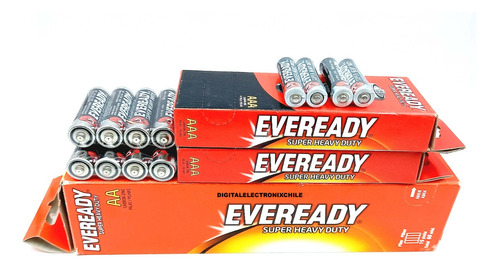 Pack Caja Eveready 100 Aa + 100 Aaa 1.5v Total 200 Unidades