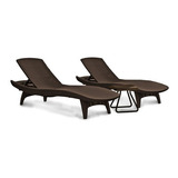 Juego De Reposeras Y Mesa Keter Pacific Sun Lounger Marron