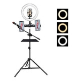 Genial Aro De Luz Tripie Audiobahn Con 5 Soportes Ajustable