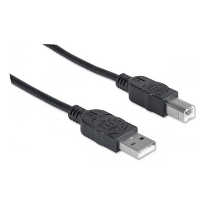 Cable Usb-a A Usb-b Manhattan De 5m, Negro
