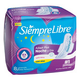 Toallitas Femeninas Siempre Libre Adapt Plus Noche Y Día Secas Con Alas 8 U