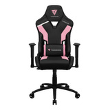 Cadeira De Escritório Thunderx3 Tc3 Gamer Ergonômica  Sakura Black Com Estofado De Couro Sintético