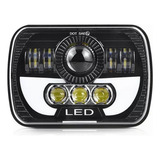 Faro Led Lupa 5x7'' Rectangular Angel Eyes Unidad Alta/baja