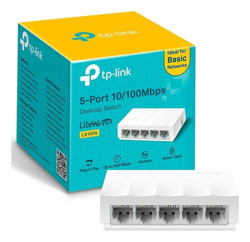 Switch Tp-link Fast Ethernet Ls1005, 5 Puertos 10/100 Mbps  