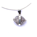 Dije Piedra Natural Diamante Herkimer Engarzado En Plata 925