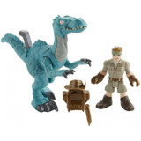 Fisher Price Imaginext Mundo Jurásico Muldoon Y Raptor