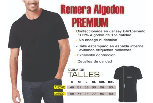 Remera Lisa 100% Algodón Peinado Premium-excelente Calidad