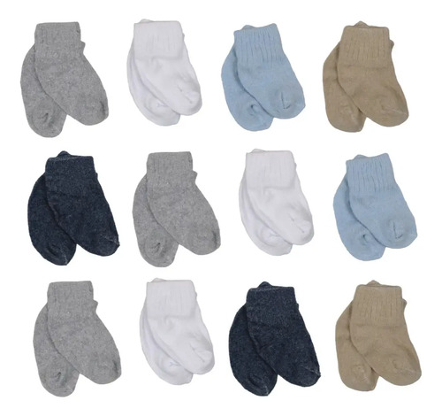 Calceta Para Bebes Y Niños De Algodón Blanca\u002Fcolores (12pzs) | Meses sin interés