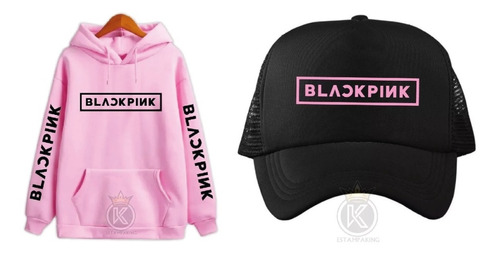 Polerón Black Pink + Jockey Gorro - Blackpink - Grupo Femenino Surcoreano - Estampaking