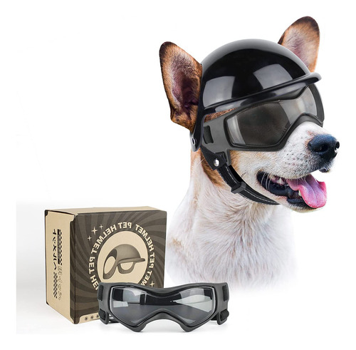 Gafas Para Perros Pequeños Con Casco, 2 Gafas De Sol P...