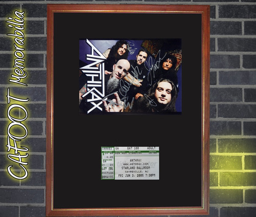 Anthrax Foto Con Firmas Y Entrada Recital Enmarcados