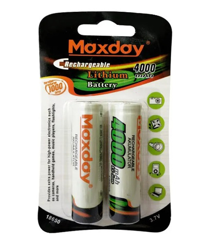 Pilas Bateria Recargable Litio 18650 De 4800 Mah 2 Unidades