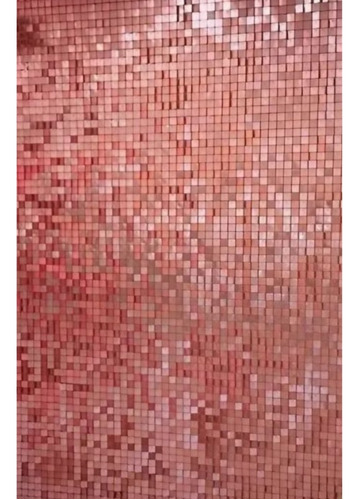 Cortina Metalizada Quadrada Painel Shimmer Wall Rose Gold