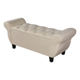 Recamier Baú Sapateira Closet Ana 130 Cm Puff Cama Casal