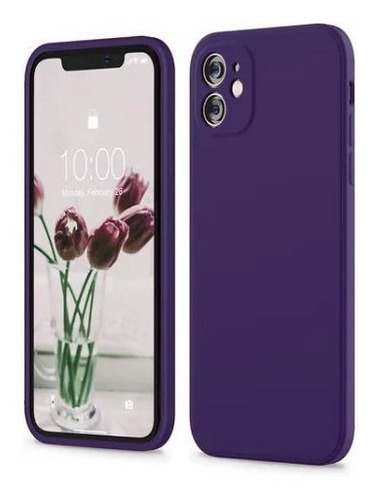 Carcasa Full Silicona Cubre Cámaras Para iPhone 11 (2 Cámaras) - Color Morado