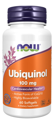 Coq10 Ubiquinol 100mg Now Foods 60 Caps Softgel -coezima Q10