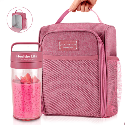 Kit Bolsa Térmica Necessaire + Garrafa Shakeira Fitness