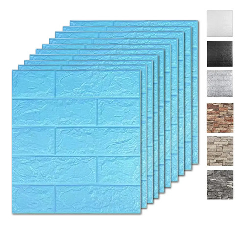 10 Piezas 3d Pegatina Pared Patron Ladrillo Espuma Papel