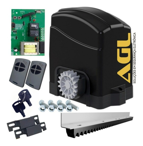 Kit Motor Deslizante Agl Light + 2controles 3m Trilho