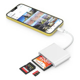 Lector De Tarjetas Sd Cf Para iPhone iPad, 3 En 1 Compact Fl