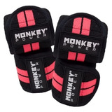 Cintas Rodilleras Knee Wraps Monkey Power Con Velcro Gym 