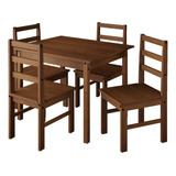 Conjunto Mesa Jantar + 4 Cadeiras Em Madeira Maciça