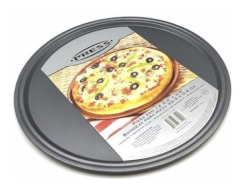 Bandeja Molde Redonda Para Pizza 32.5 X 0.9 Cm Press Color Gris