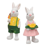 2 Uds Figuritas De Conejo De Pascua Decoraciones De Pascua