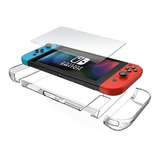 Nintendo Switch Crystal Case + Cristal Templado 9h .3mm O Mica Antiscratch Funda Protector Solo Switch «normal», No Lite